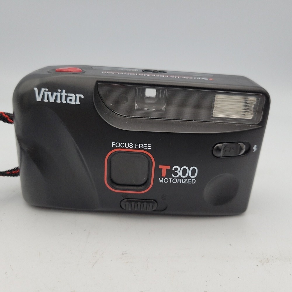 Vivitar T300 Focus Free Motorized Point & Shoot Film Camera Black Japan